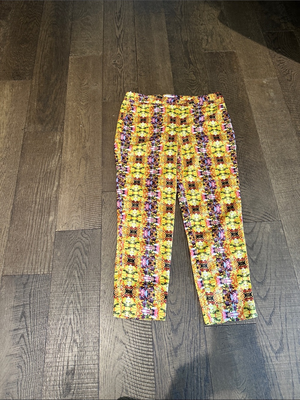 Women's Yellow Patterned Stretch Leggings